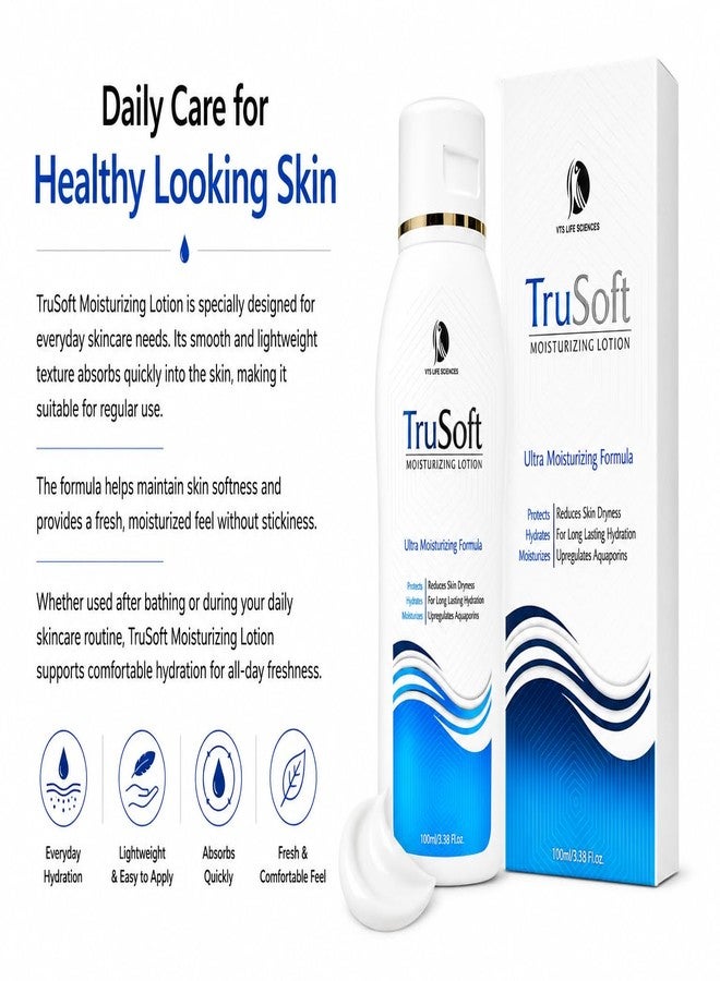 New_TruSoft Moisturizing Lotion for Dry & Sensitive Skin | Ultra Moisturizing Daily Body Lotion with Long Lasting Hydration | Non-Greasy Skin Care Formula | 100ml - Image 4