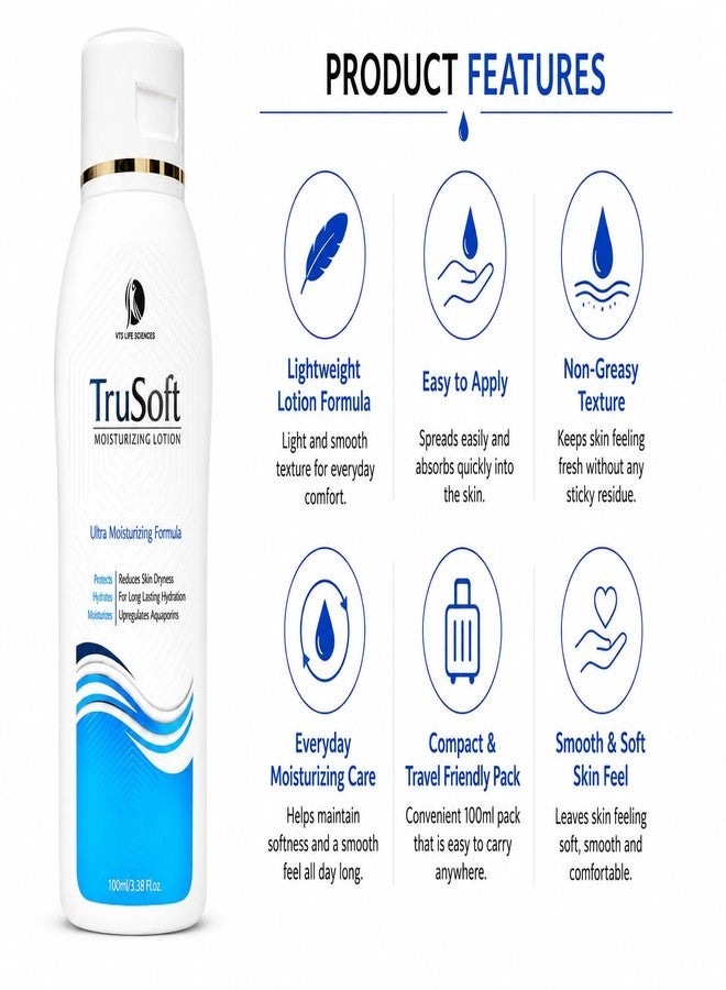 New_TruSoft Moisturizing Lotion for Dry & Sensitive Skin | Ultra Moisturizing Daily Body Lotion with Long Lasting Hydration | Non-Greasy Skin Care Formula | 100ml - Image 5