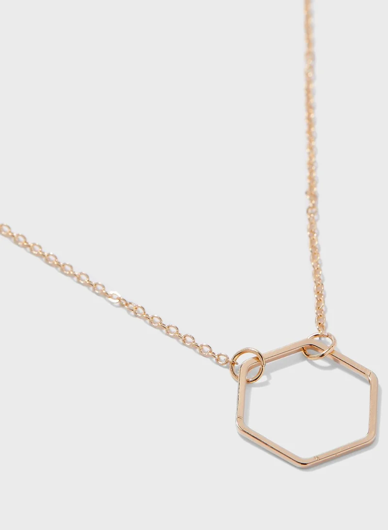 ELLA Hexagon Pendent Fine Necklace