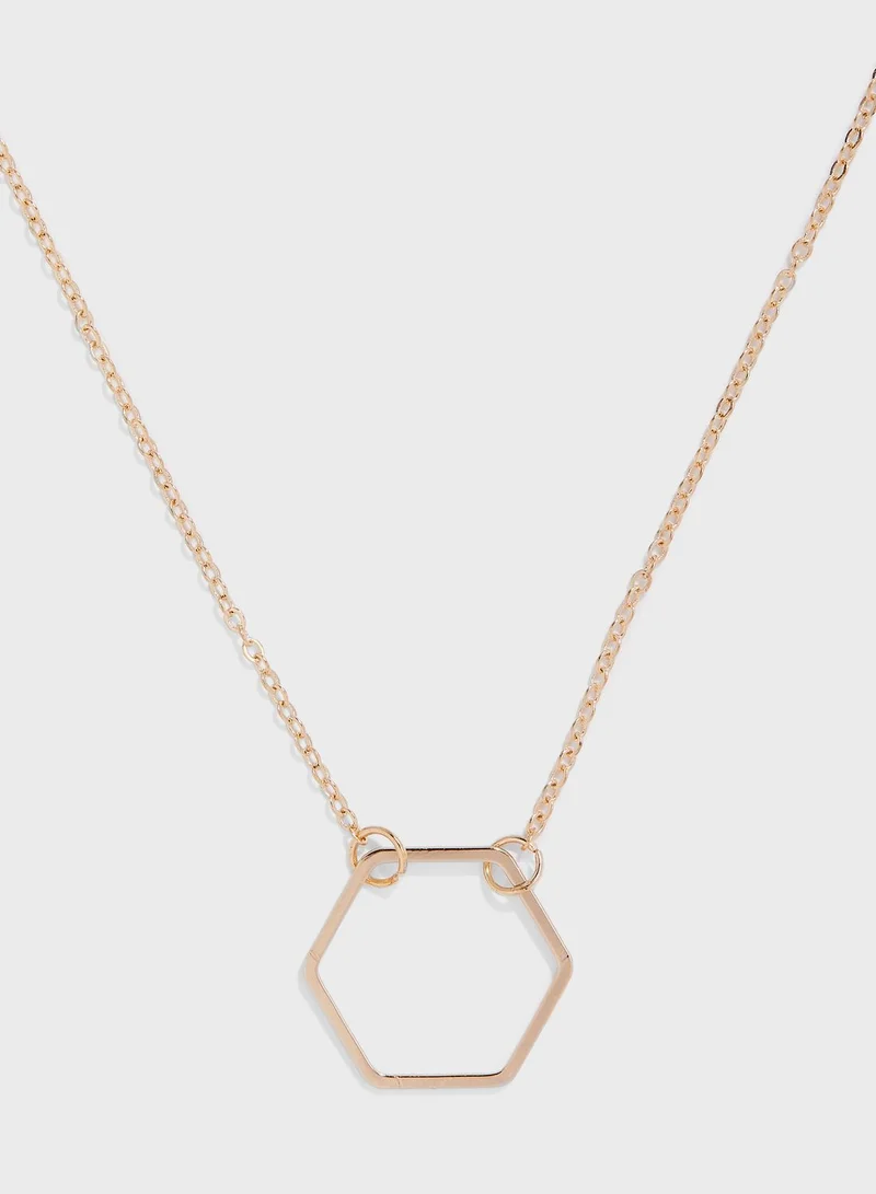 ELLA Hexagon Pendent Fine Necklace