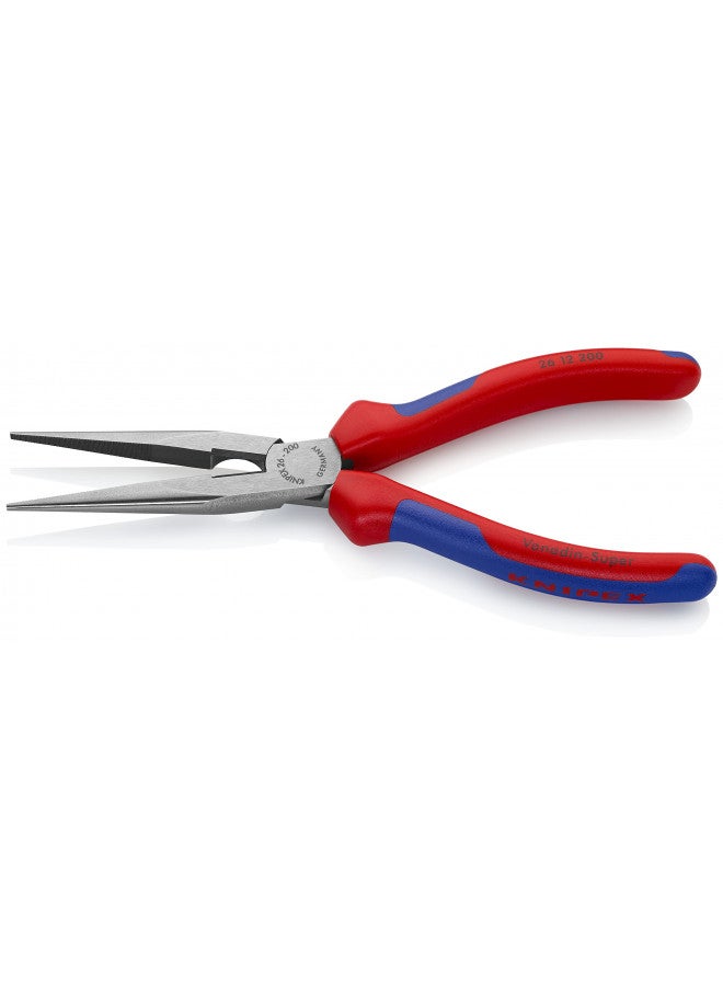 KNIPEX KNIPEX Tools - Long Nose Pliers With Cutter, Multi-Component (2612200), Multi-Colour, 8 inches  - Image 1