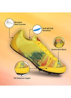 Nivia Zion 1.0 Running Spike Shoes (Yellow, UK 6 \ US 7 \ EU 40) | For Mens and Boys | For Running Spike shoe  - Image 2
