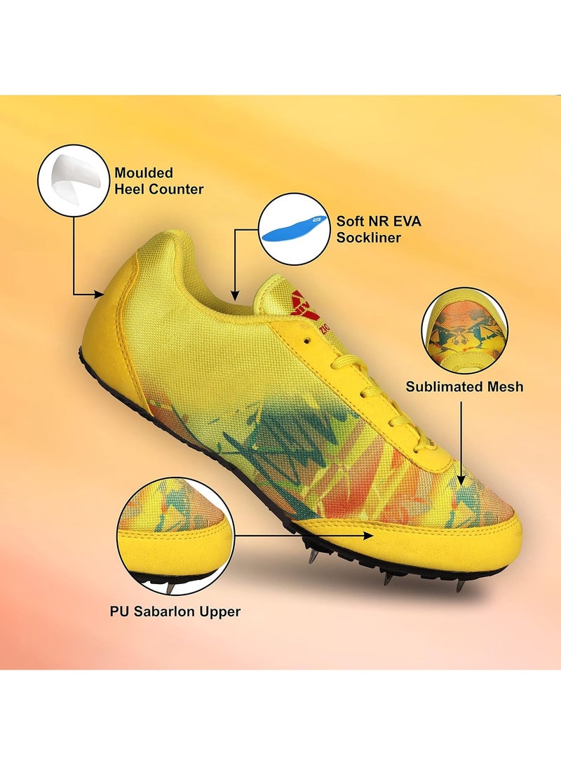 Nivia Zion 1.0 Running Spike Shoes (Yellow, UK 6 \ US 7 \ EU 40) | For Mens and Boys | For Running Spike shoe  - Image 2
