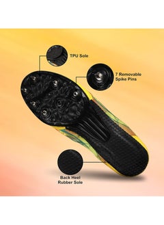 Nivia Zion 1.0 Running Spike Shoes (Yellow, UK 6 \ US 7 \ EU 40) | For Mens and Boys | For Running Spike shoe  - Image 3