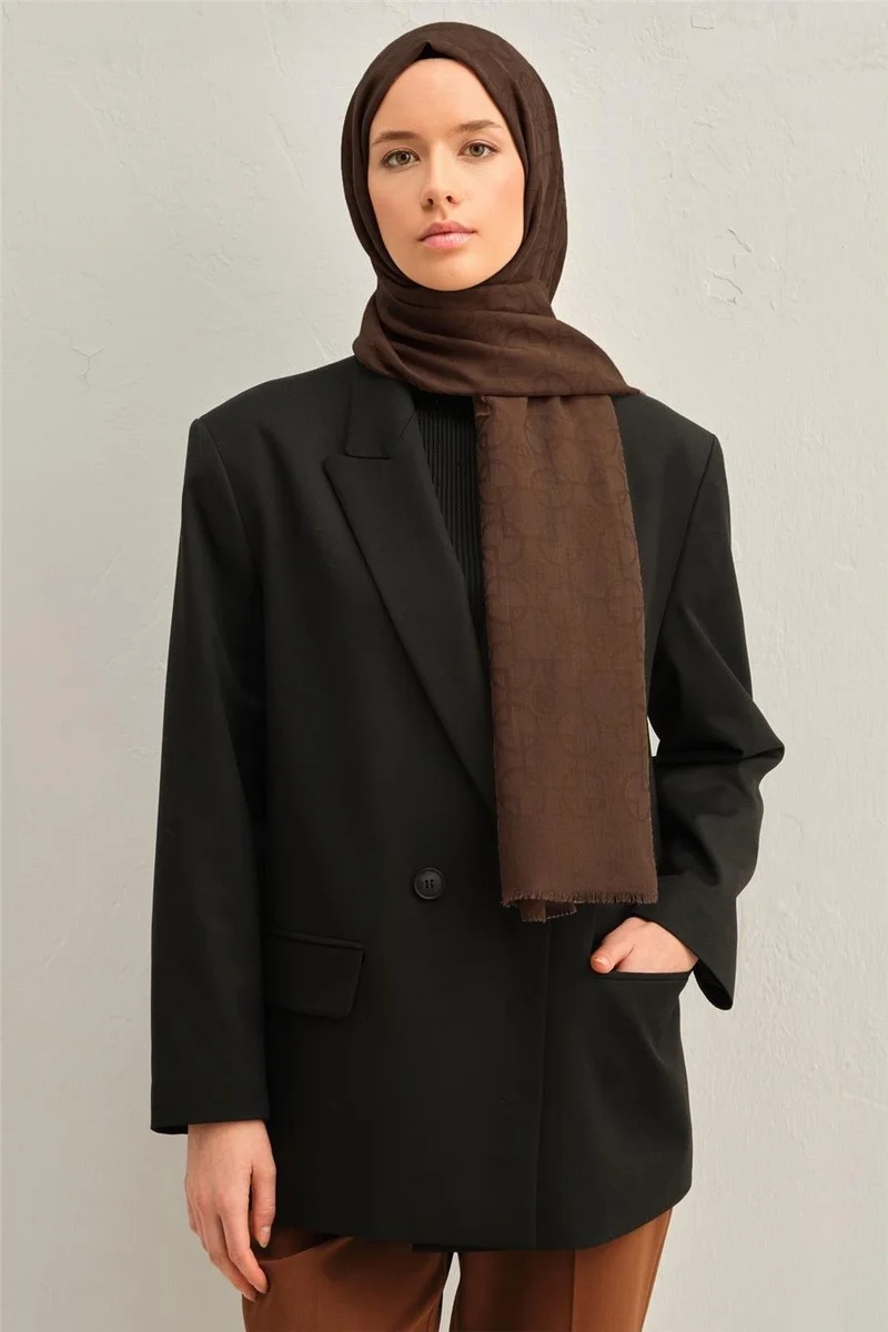 ARMINE Tencel Wool Geometric Pattern Shawl 06