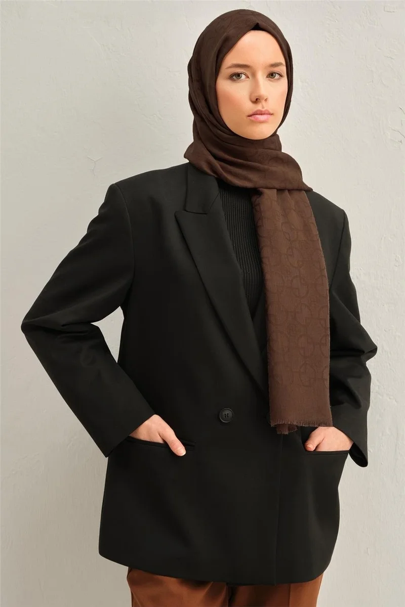 ARMINE Tencel Wool Geometric Pattern Shawl 06