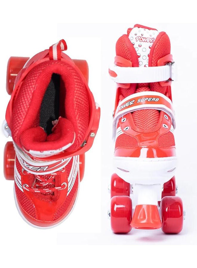 POWER Adjustable Roller Skate Shoes 2-Rows 4-Wheels Size 31-34 - Image 2