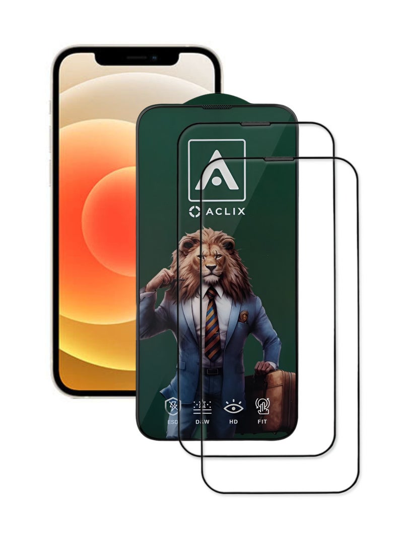 ACLIX 2 Pieces Antistatic ESD Dustproof Premium Quality High Definition Tempered Glass Screen Protector Designed For  iPhone 12 - Image 1