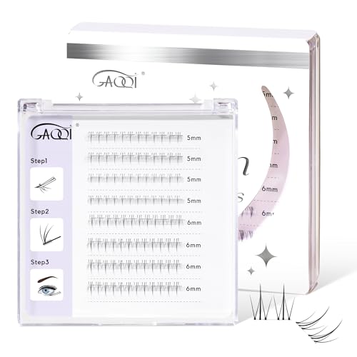 GAQQI Bottom Lash Clusters Natural Bottom Lashes Clear Band, DIY Lash Extensions Lower Lashes, Soft & Comfortable Thin Band Bottom Eyelashes Wispy Daily Style 5mm+6mm 48pcs(B10) - Image 1