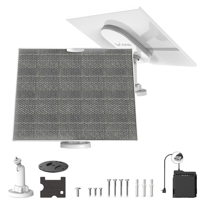 Brinno Brinno ASP1000-P Solar Panel Kit Bundle with Mount | 10W Solar Panel for Time Lapse Camera | IP65 Waterproof | DC 5V Outdoor Rechargeable Camera Battery, USB-C Cable, and Adjustable Security Mount  - Image 1