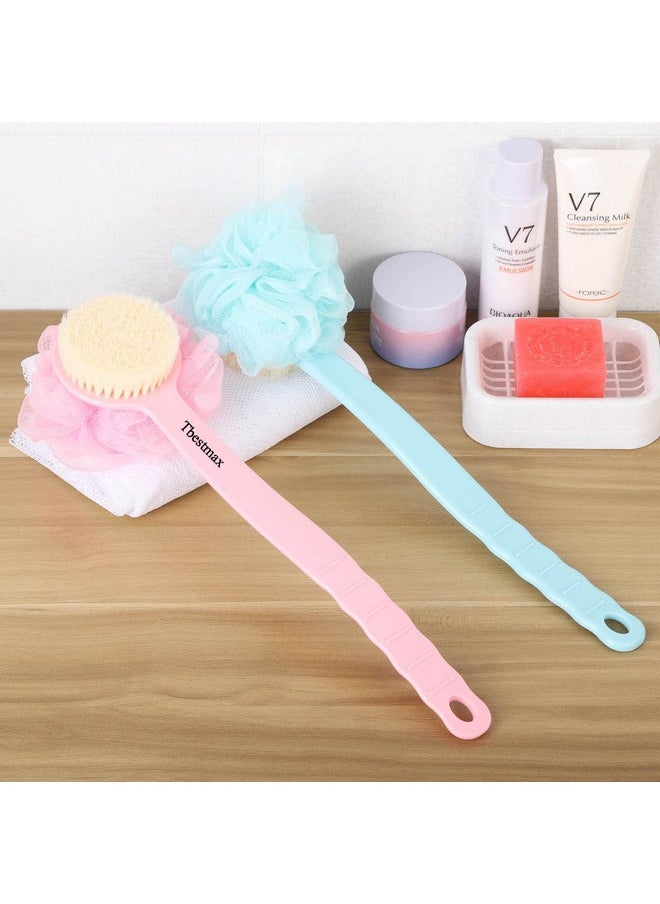 Tbestmax Loofah Back Scrubber Long Handle Shower Body Brush With Soft Mesh Sponge For Women Skin Exfoliating Bath Massage  - Image 5