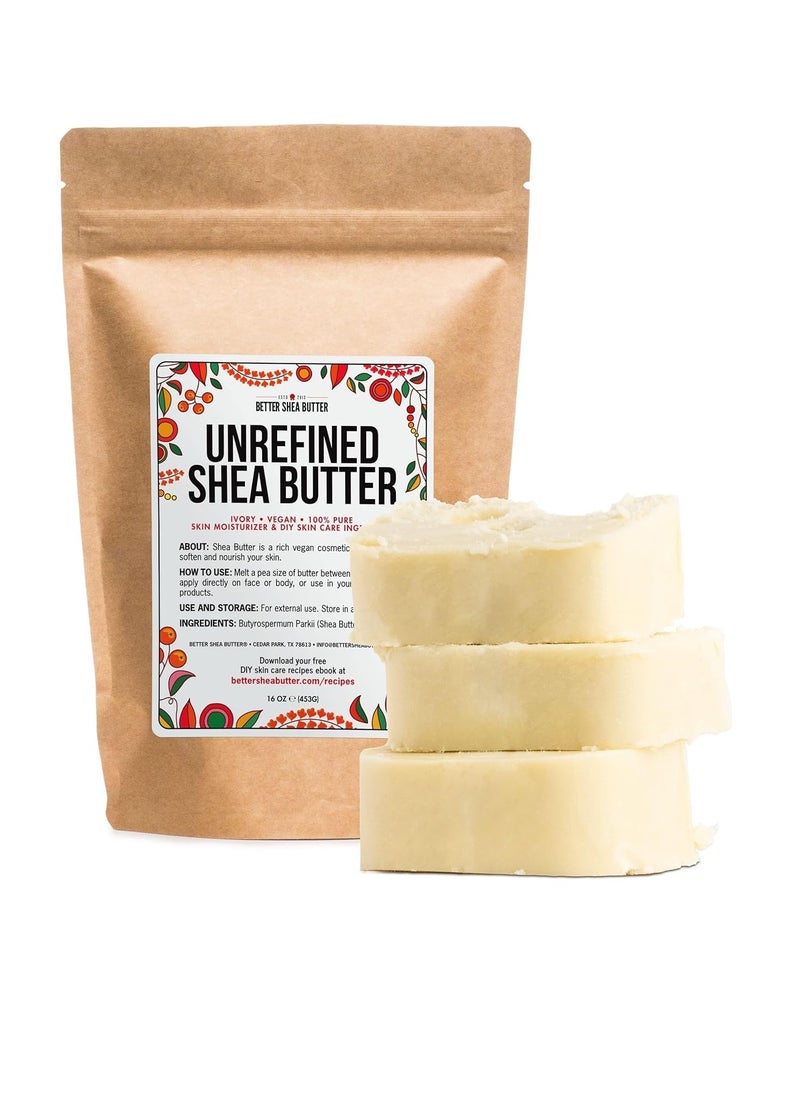 Better Shea Butter - Raw Shea Butter - 100% Pure Shea Butter for Hair and Body | Unrefined Shea Butter to Make Lotion for Extremely Dry Skin, DIY Lip Balm, Body Butter and Shea Butter Soap | Natural Moisturizerc - Image 1
