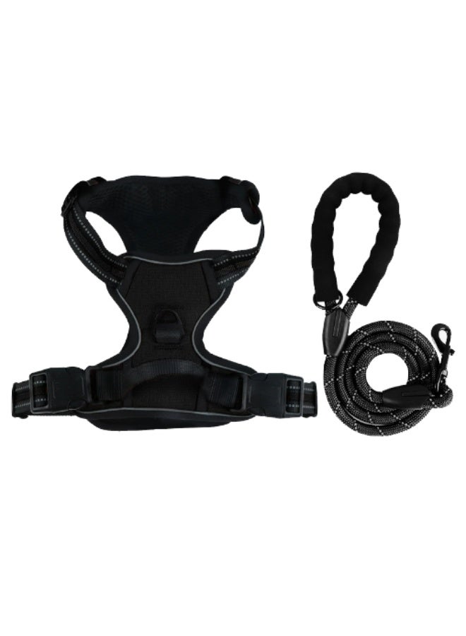 No Pull Dog Harness Adjustable Reflective Oxford Easy Control Medium Large Dog Harness with A Free Heavy Duty 5ft Dog Leash - Image 1