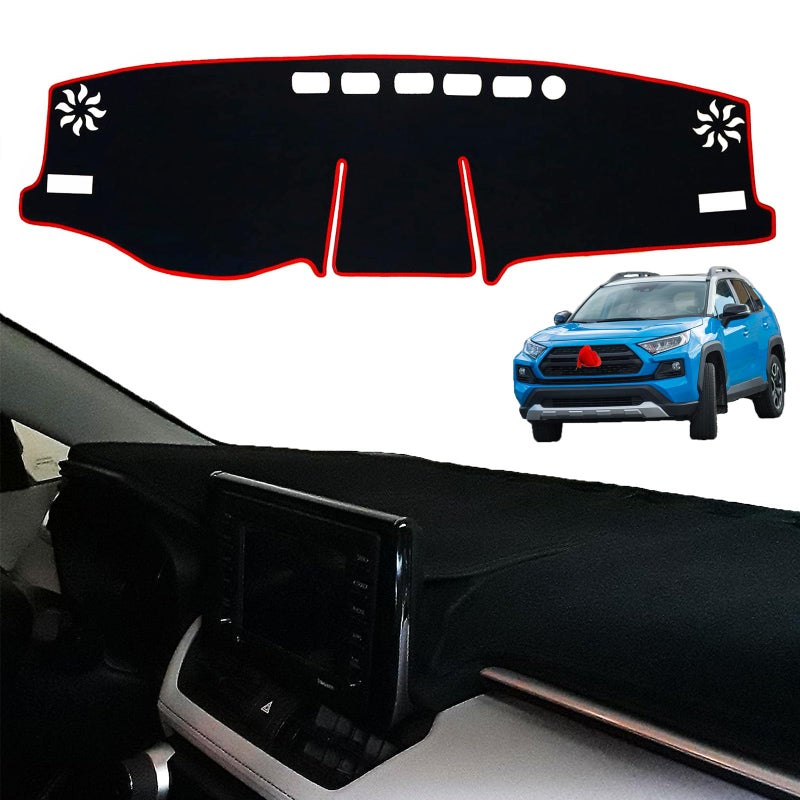 OXANEVN Dash Cover for Toyota RAV4 2025 2024 2023 2022 2021 2020 2019 Dashboard Cover Mat Dash Carpet Cover Protector Sunshield Protector Pad for Toyota RAV4 Accessories red
