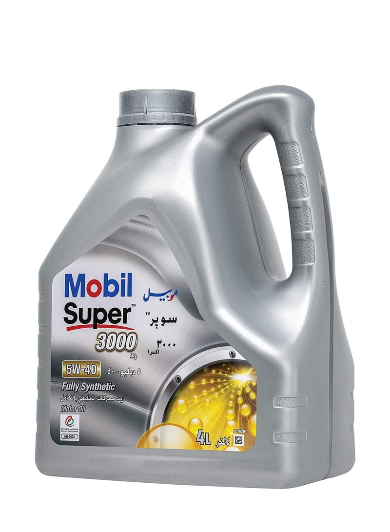 Mobil موبيل سوبر 3000 5W-40 4L محرك اصطناعي بالكامل - Image 1