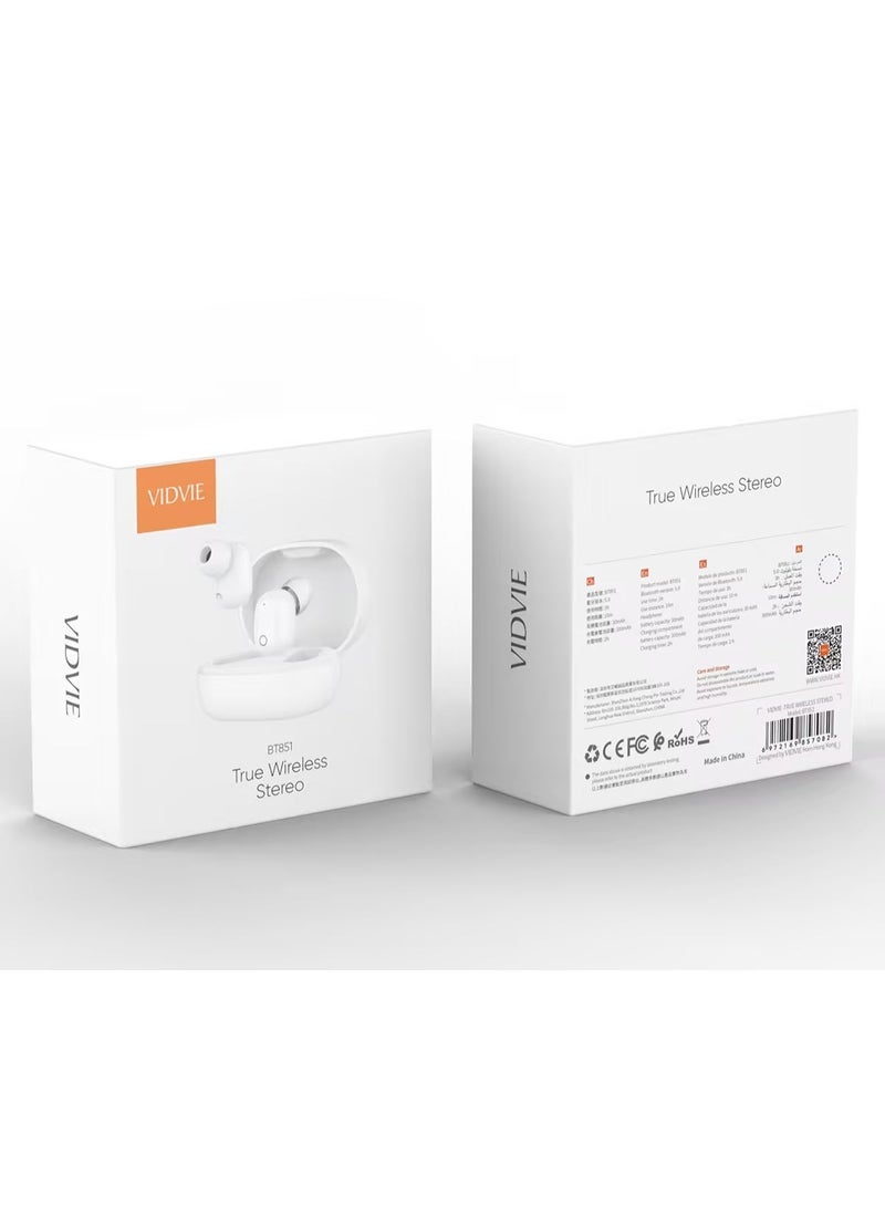 Vidvie True Wireless Earbuds, Bluetooth Earbuds, Light-Weight Comfortable Earphones, Fit for Daily Use Work, Study, Travel - Image 1
