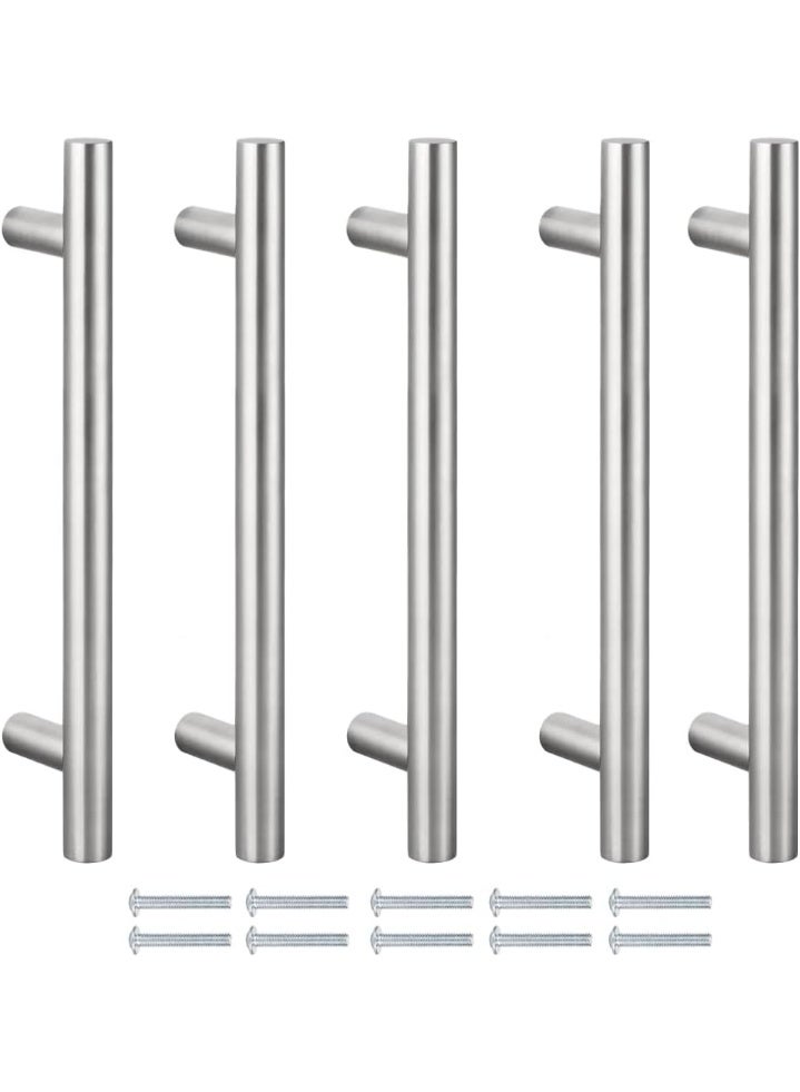 Rubik 5 Pack Door Pull Handles, 156mm Length, 96mm Hole Centers, Stainless Steel Bar Handles for Furniture, Kitchen Cabinet, Cupboard Drawer - Silver - Image 1