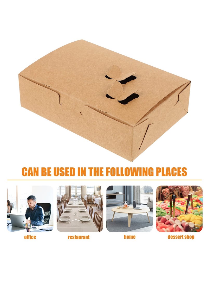 Excefore 50pcs Takeaway Food Paper Box Cupcake Carriers Microwave Safe Leak Grease Resistant for Restaurant and Catering - Image 2