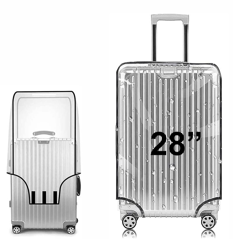Fancy Walas 28 Inch Set of 1 Trolley Bag Cover/Suitcase Bag Cover/Waterproof Dustproof Luggage Cover/Zippered Clear PVC Suitcase Covers Protectors (28 Inch Set of 1) - Image 1