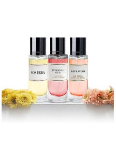 B BRAG B Brag Pack of 3 Love Store 30ml  Sos Erba 30ml Internal Oud 30ml Eau De Perfumes for Men and Women Long Lasting Arabic Perfume Women’s and Men’s Fragrances 