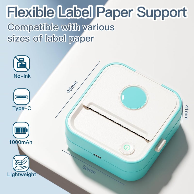 LAIBEAR Label Maker Machine with Tape, Little Printer, Portable Thermal Printer Compatible with iOS & Android, Sticker Maker for School, Home, Office, Photos, Notes (Blue) - Image 5