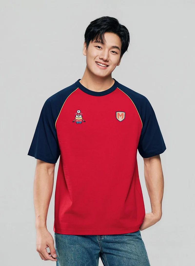 GIORDANO Men Relaxed Minions World Cup Raglan Jersey Tee
