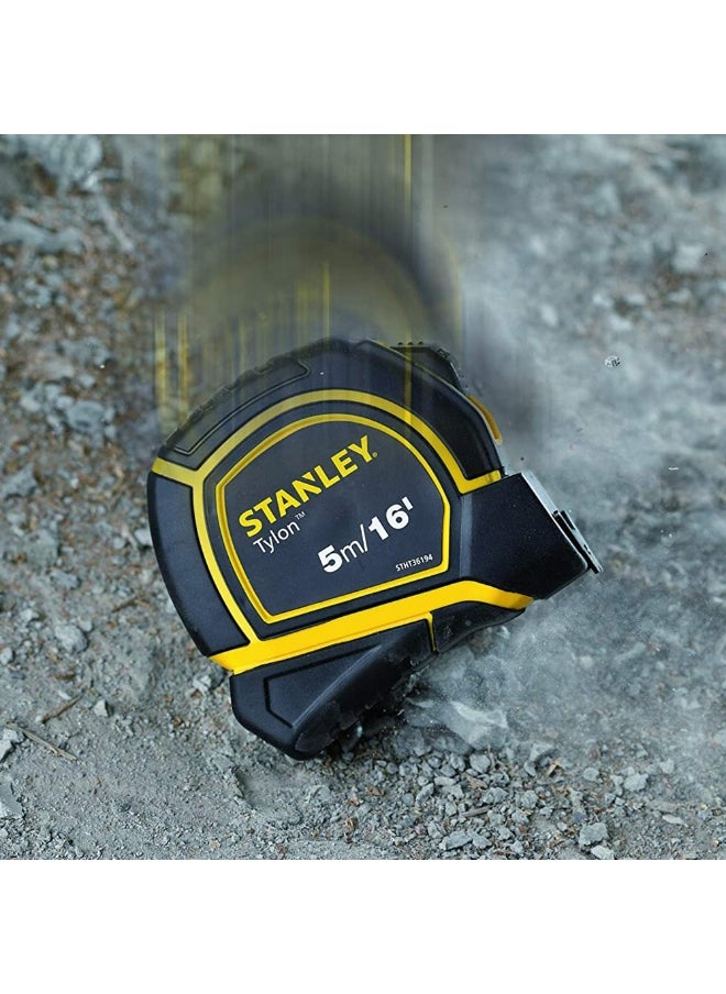 Stanley STHT36194 5m Length 19mm Tylon Tape - Yellow/Black  - Image 5