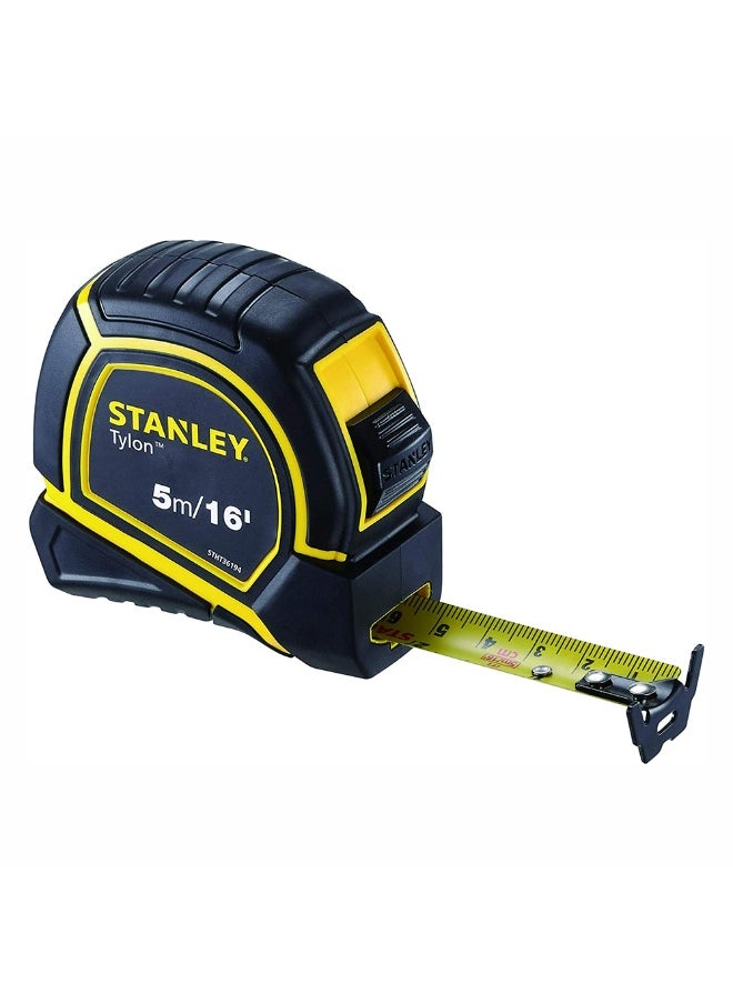Stanley STHT36194 5m Length 19mm Tylon Tape - Yellow/Black  - Image 1