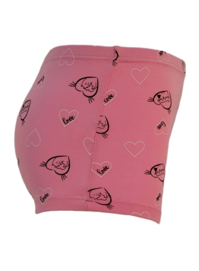 870174 ملابس داخلية 3 قطع بتصميم حب وطباعة "أحبك" للفتيات، متعدد الألوان، مقاس م