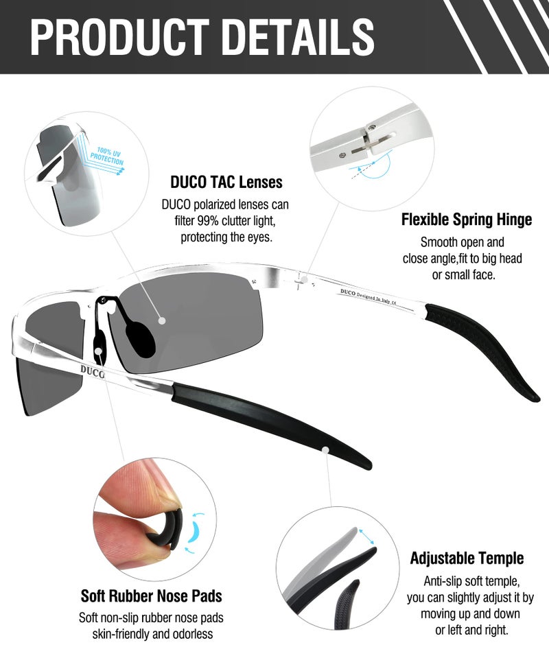 DUCO Mens Sports Polarized Sunglasses UV Protection Sunglasses for Men 8177s - Image 4