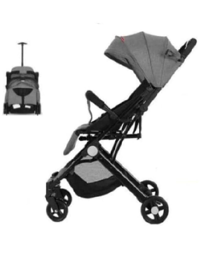 NTECH Lightweight Travel Baby Stroller Compact 4 Wheels Air Travel One-Hand Foldable Push chair With Adjustable Reclining Seat For Toddler (Grey) - Image 1