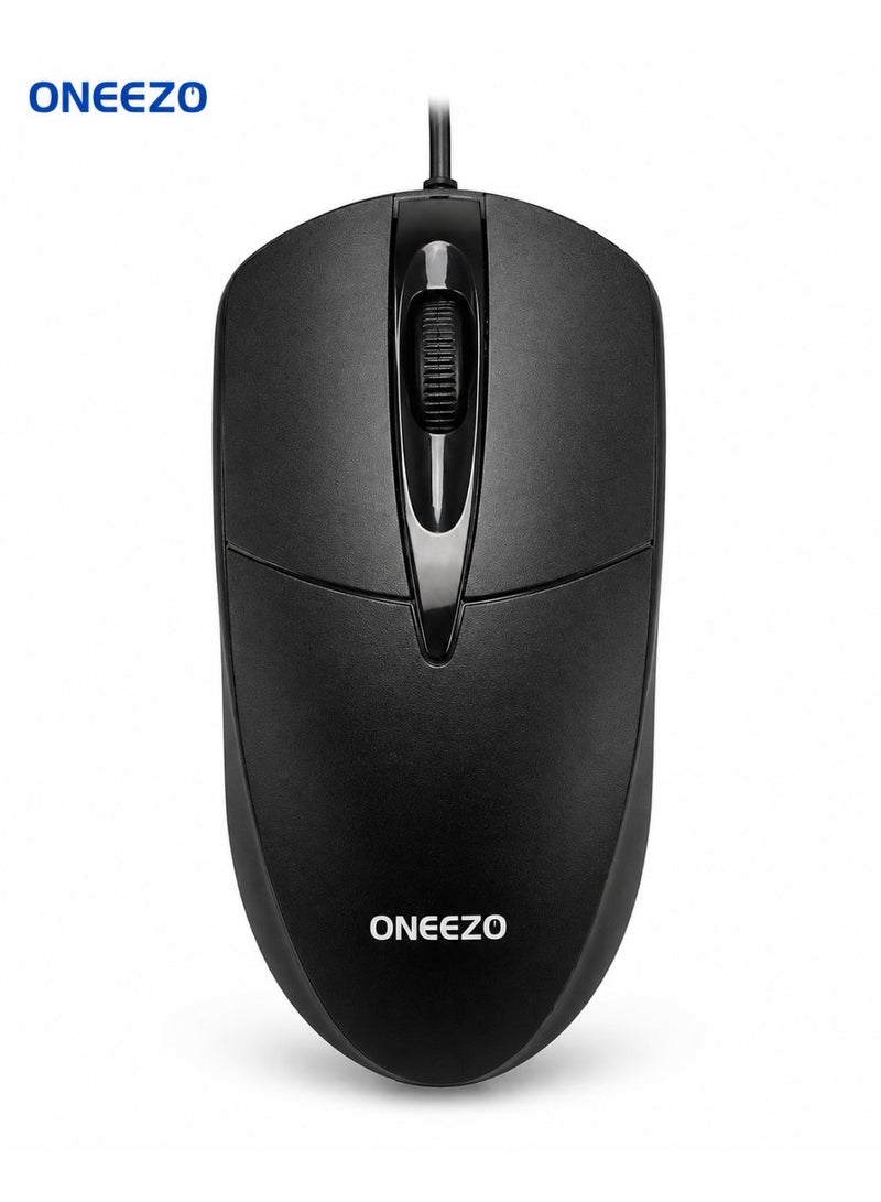 أونيزو ماوس ONEEZO سلكي بمنفذ USB و1200 نقطة في البوصة – تحكم سلس ومريح ودقيق للمكاتب وأجهزة الكمبيوتر المحمولة - Image 1