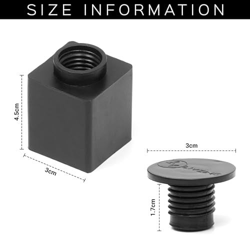 Livzing Turn N Tube PVC Plastic Thread Type Bushes & Caps-Anti Scratch Square Bottom Bush-Self Tapping Top Cap-End Cap for Table Leg-Furniture Base Protection Bush-Head Cap Security Screws(Pack of 4) - Image 2
