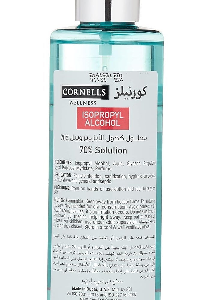 Cornells Isopropyl Alcohol Antiseptic Disinfectant 250ml - Image 2