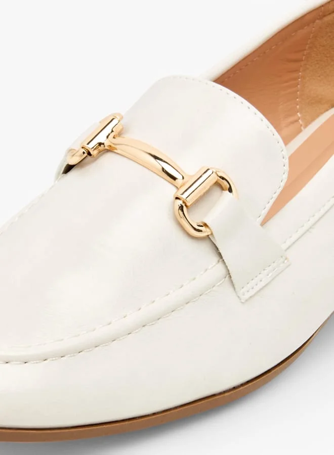 سيليست Women's Metallic Pointed Toe Loafers with Metal Accent