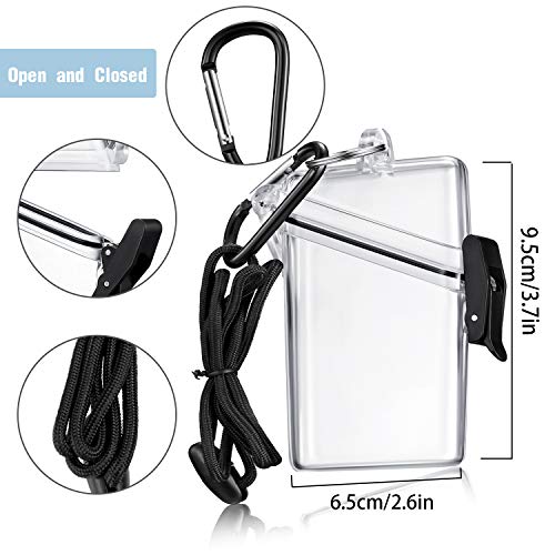 Outus 3 Pack Waterproof ID Badge Holder Case Waterproof Clear Vertical ID Card Holder with Lanyard Carabiner and Keychain Plastic Card Holders Dry Box - Image 3