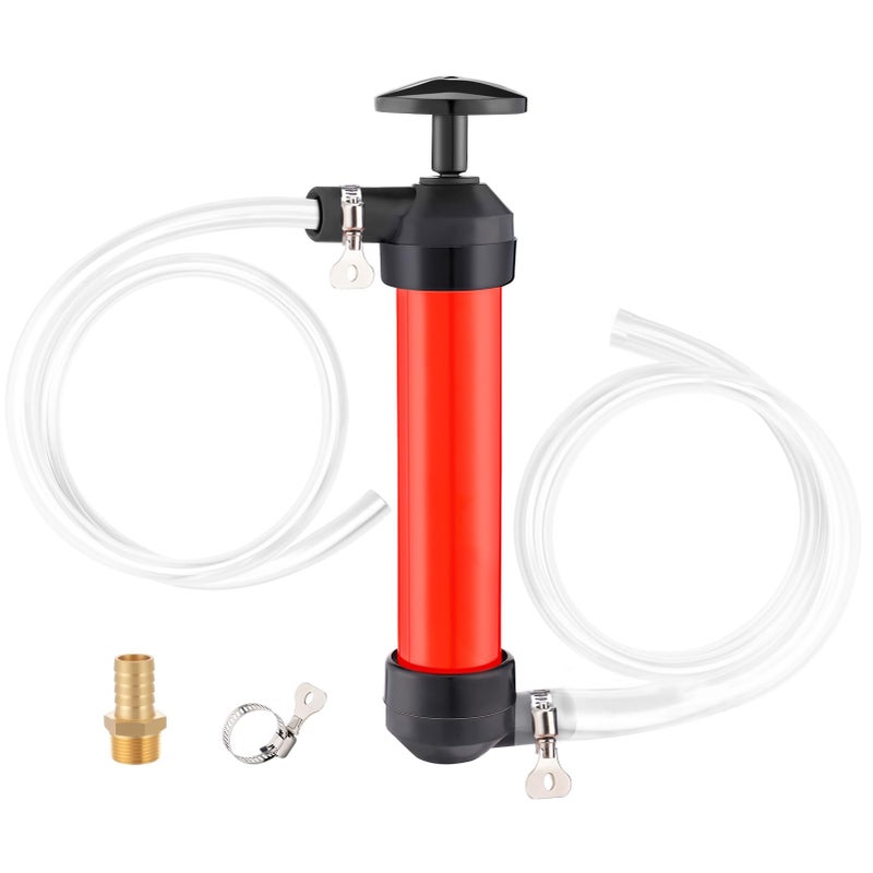 MADHOLLY Hand Fuel Pump with 3 Leakproof Clamps  RV Essentials Winterizing Kit AntifreezeGasOil Transfer Siphon Pump