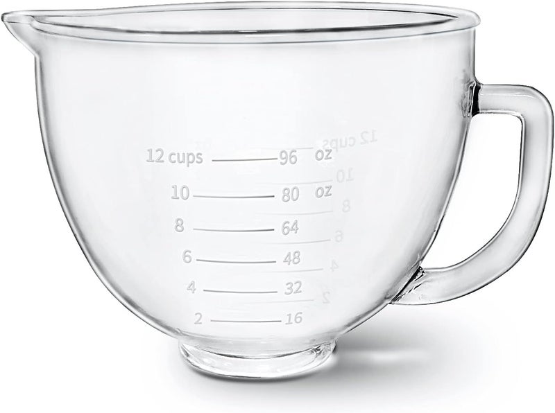 Kitwanda Glass Bowl Compatible With KITCHENAID Stand Mixer,5QT,With Red Lid Compatible with Artisan 5KSM125, 5KSM150, 5KSM175, 5KSM7580, KSM150, RRK150 and More Models for Simple Attachment - Image 4