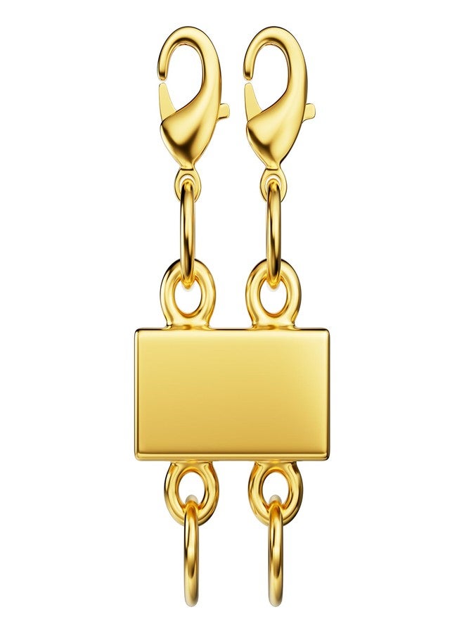 Bonison Necklace Layering Clasp - 18K Gold Separator for Layering, Magnetic Multiple Clasps and Closures for Women Chain Extender (Double Gold A) - Image 1
