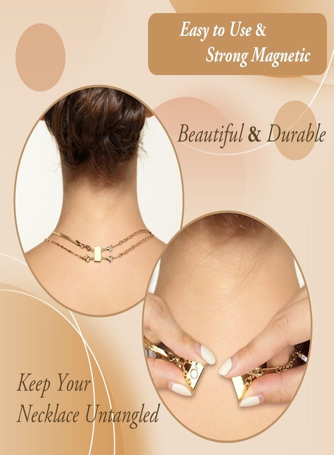 Bonison Necklace Layering Clasp - 18K Gold Separator for Layering, Magnetic Multiple Clasps and Closures for Women Chain Extender (Double Gold A) - Image 3
