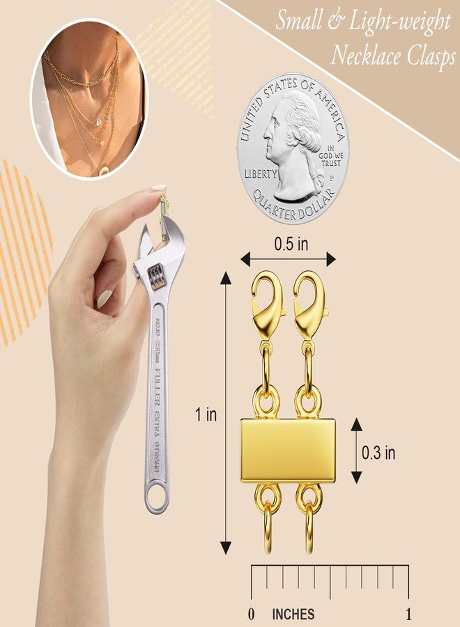 Bonison Necklace Layering Clasp - 18K Gold Separator for Layering, Magnetic Multiple Clasps and Closures for Women Chain Extender (Double Gold A) - Image 2