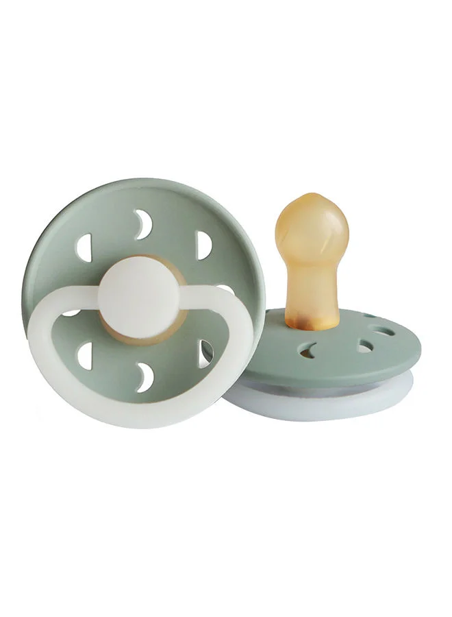 FRIGG Pack Of 1 Moon Phase Latex Baby Pacifier 0-6M Sage Night - Size 1