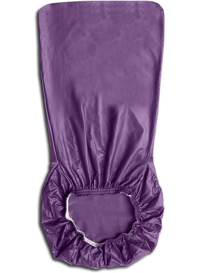 Y&D 4-Piece Stretch Solid PU Leather Dining Chair Cover Purple  - Image 5