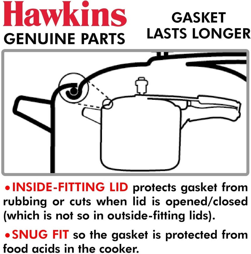 Hawkins حلقة ختم هوكينز لطباخ الضغط من 3.5 إلى 8 لترات، متوسطة، سوداء - Image 5