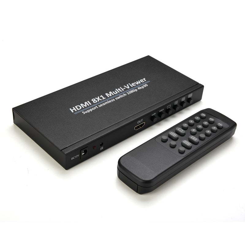 مقسم شاشة متعدد العروض رباعي الأبعاد HDMI 4K 8x1 بمقسم 8 شاشات مع تبديل سلس - Image 1