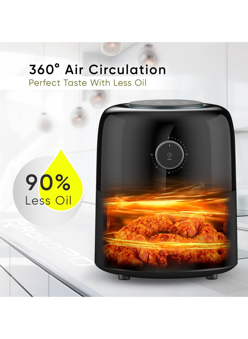 Roko3D Air Fryer ROKO 3D One-Move Time Setting with Innovative Technology| Deep Fryer for Fast & Healthy Cooking, Oil-Free Meals, Easy Clean Nonstick 1.5L Basket | Bonus Recipe Book Included - Image 3