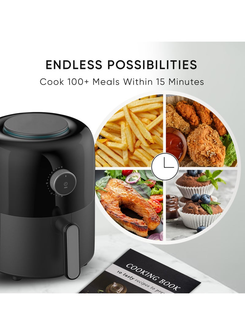 Roko3D Air Fryer ROKO 3D One-Move Time Setting with Innovative Technology| Deep Fryer for Fast & Healthy Cooking, Oil-Free Meals, Easy Clean Nonstick 1.5L Basket | Bonus Recipe Book Included - Image 4