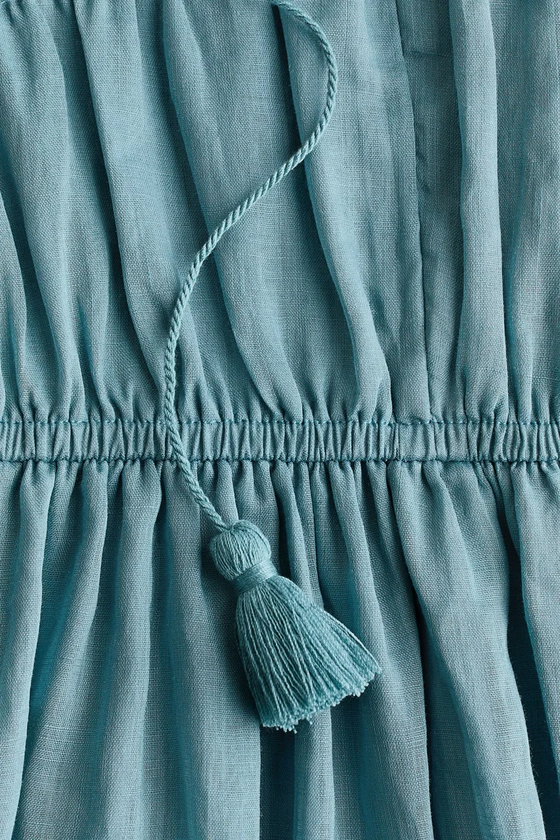 H&M Drawstring-detail ramie dress