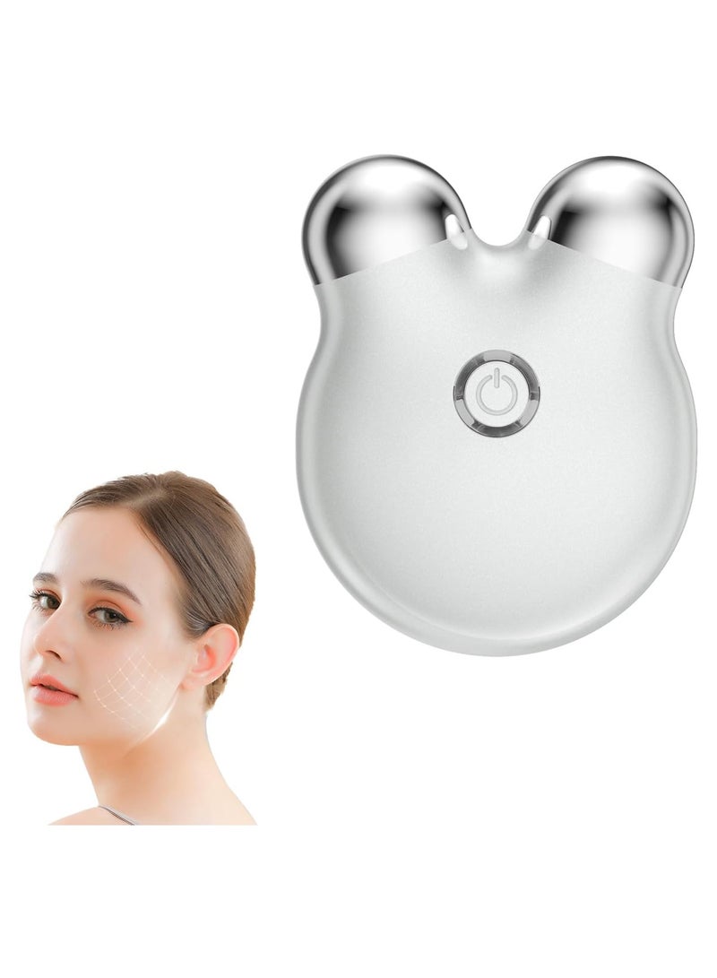 Loquat Microcurrent Facial Device Roller, Mini Face Massager, Facial Lifting Massager, Face Lift Device Neck Wrinkle, Beauty Device, Skin Care Product For Skin Tightening Rejuvenation Antiaging, White - Image 1