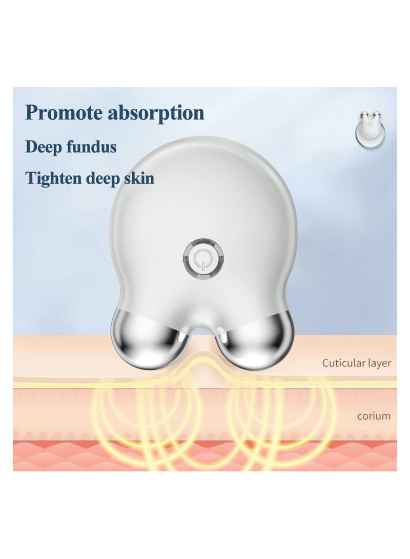 Loquat Microcurrent Facial Device Roller, Mini Face Massager, Facial Lifting Massager, Face Lift Device Neck Wrinkle, Beauty Device, Skin Care Product For Skin Tightening Rejuvenation Antiaging, White - Image 3